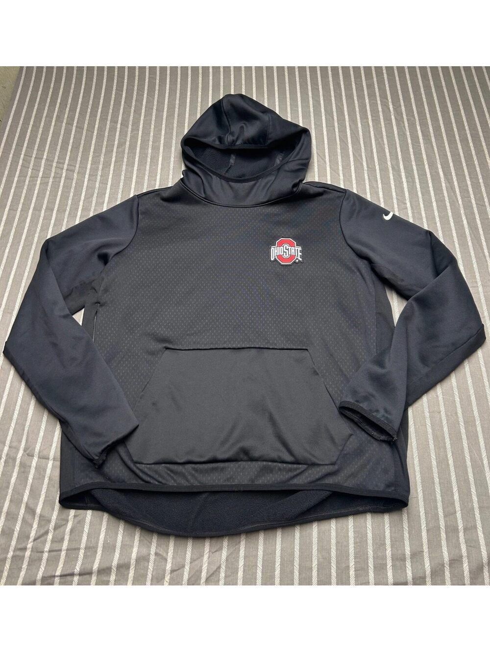 Nike Men's Ohio State Buckeyes Black Therma-FIT Pullover Hoodie XL